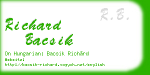 richard bacsik business card