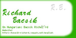 richard bacsik business card